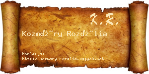 Kozmáry Rozália névjegykártya