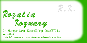 rozalia kozmary business card